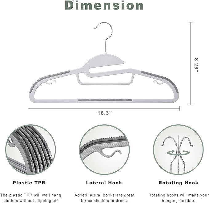 BAGAIL Plastic Hangers 50 Pack - Image 2