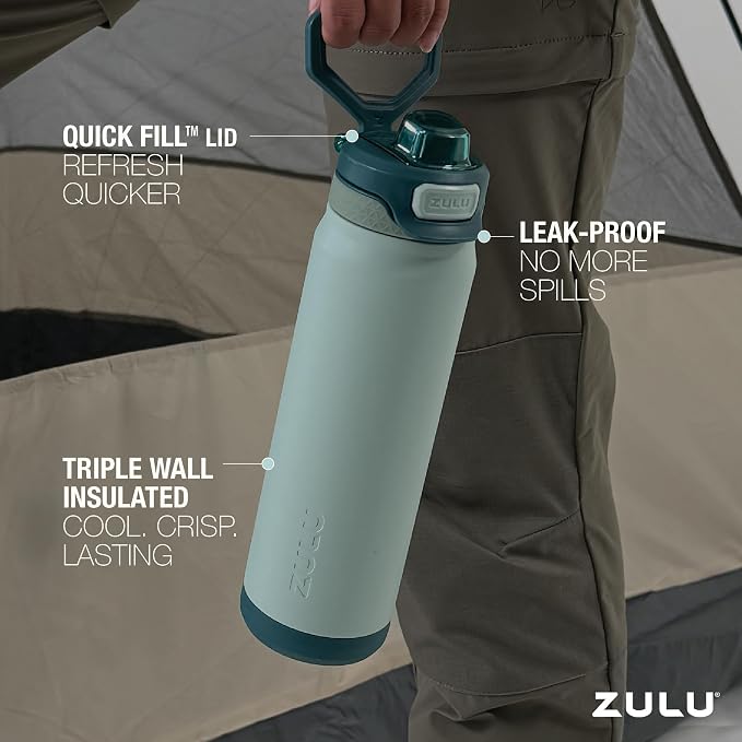 ZULU Powerfill Pro 40oz Stainless Steel Water Bottle - Image 3