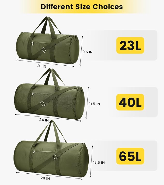 Vorspack Duffel Bag 20-24-28 Inches Foldable Gym Bag - Image 2