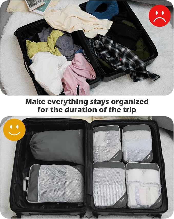 Compression Packing Cubes, Gonex Extensible Storage Mesh Bags Organizers - Image 8