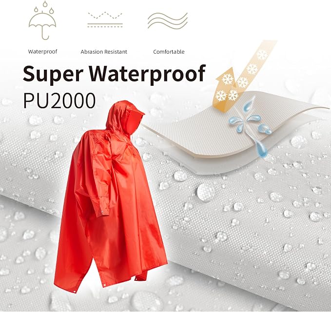 longsinger Hooded Rain Poncho for Adult - Image 6