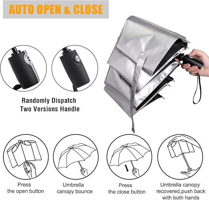 G4Free UPF 50+ UV Protection Large Travel Umbrella 42/46 Inch Auto Open Close - Image 5