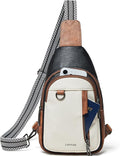 7L Sling Bag for Women Men Leather Small Sling Backpack Daypack Anti Theft by LATMAP