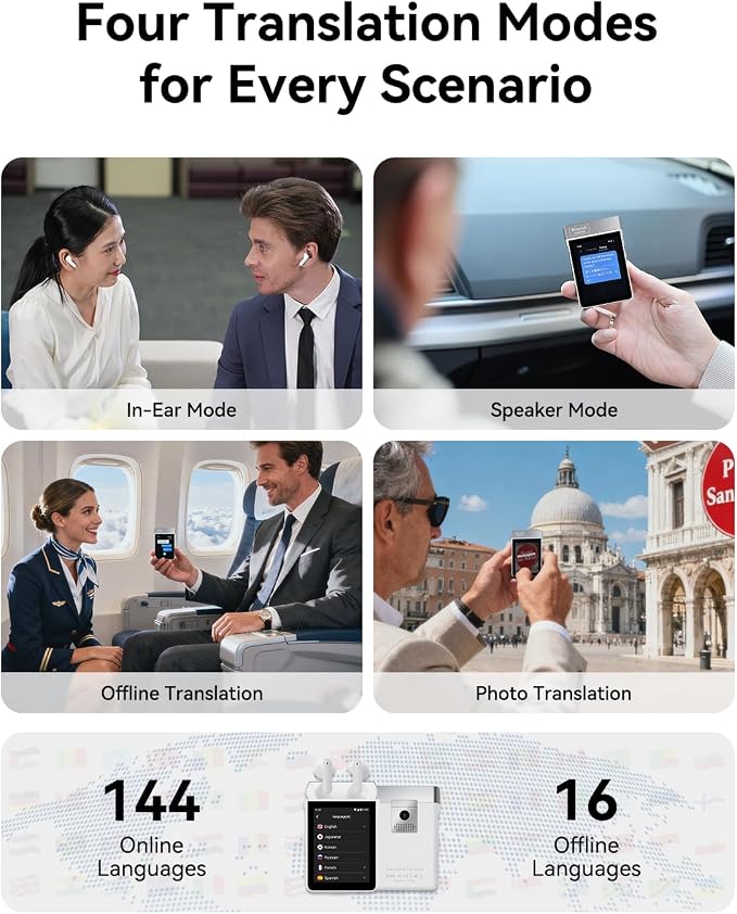 Wooask A9 Translation Earbuds Real Time Support Calls & Hotspot Sharing - Image 4