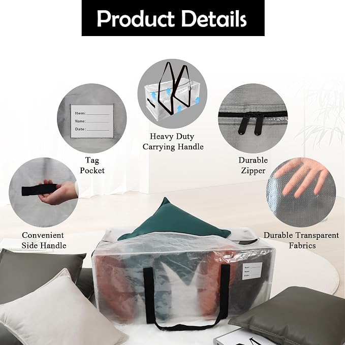 6 Pack Heavy Duty Extra Large Moving Bags - Image 3