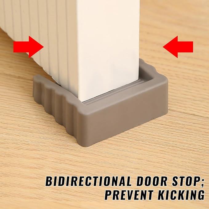 4Pack Door Stoppers Doorstop, Rubber Door Stoppers Wedge, Doors Stops - Image 4