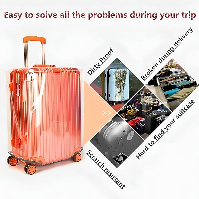 Luggage Cover 28 Inch TSA Approved, Full Clear 3mm Thickness Suitcase Cover - Image 5