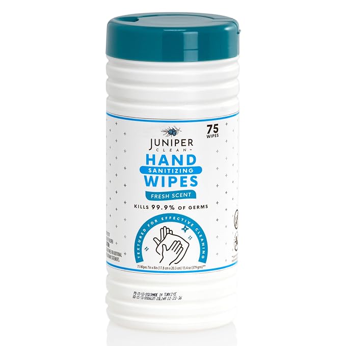 1 Pack Hand Sanitizing Wipes, Alcohol Free 75 Count Canister Disposable Hand by JuniperCLEAN