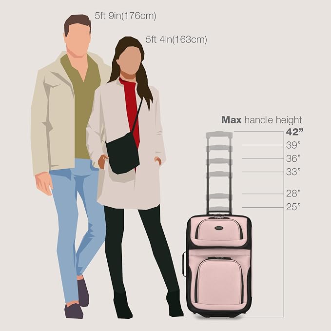 U.S. Traveler Lightweight Rolling 20" Carry On Luggage Softside Suitcase - Image 8