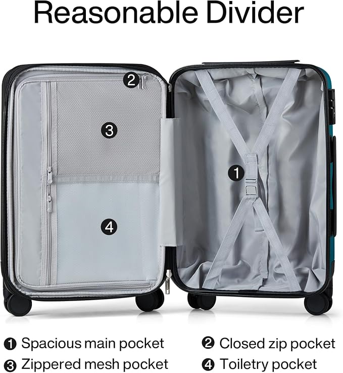 Hanke Expandable Hardshell Luggage Sets 3 piece Carry On Luggage - Image 7