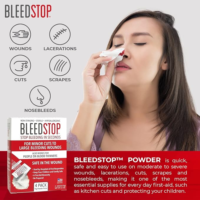 BleedStop™ First Aid Powder for Blood Clotting, Trauma Kit, Blood Thinner - Image 8