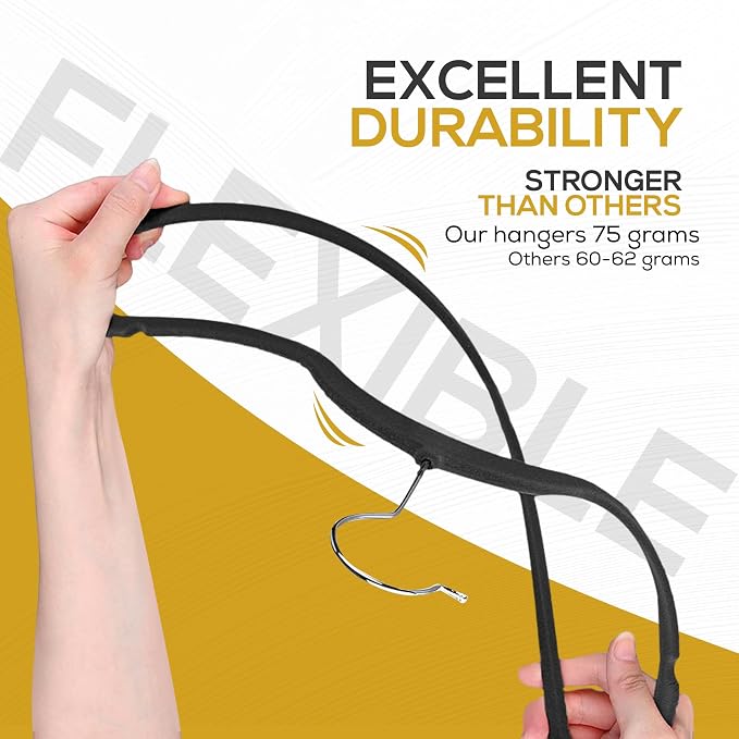 50 Pack New Premium Quality Velvet Hangers Ultra Thin Non Slip Adult Felt Space - Image 8
