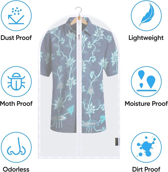 BALEINE 40'' Translucent Garment Bags, 12 Packs PEVA Dress Bag - Image 3