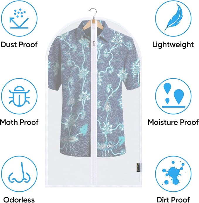 BALEINE 60'' Translucent Garment Bags, 12 Packs PEVA Dress Bag - Image 3
