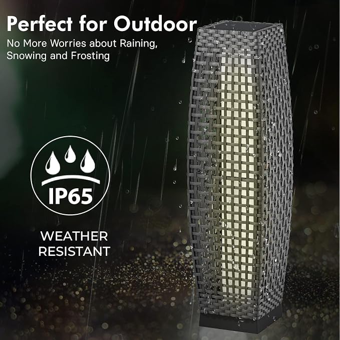 Grand patio 2-Piece Outdoor Floor Lamp Solar Powered Lantern Water-Resistant - Image 4