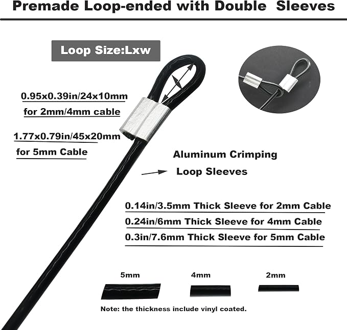10 Pcs 2mm Wire 24 inch Vinyl Coated Stainless Steel Cable - Image 4