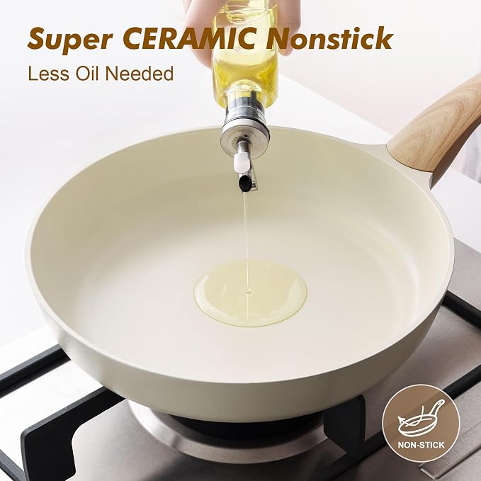 SENSARTE Ceramic Nonstick Frying Pan Skillet 11Inch Non Stick Omelette Pans - Image 5