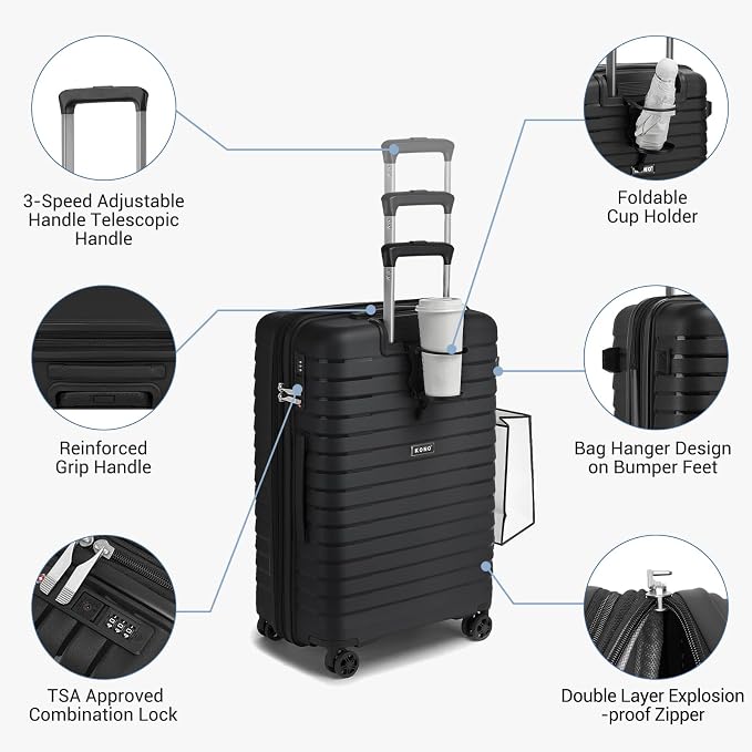 Kono 24 Inch Expandable Luggage Suitcase - Image 5