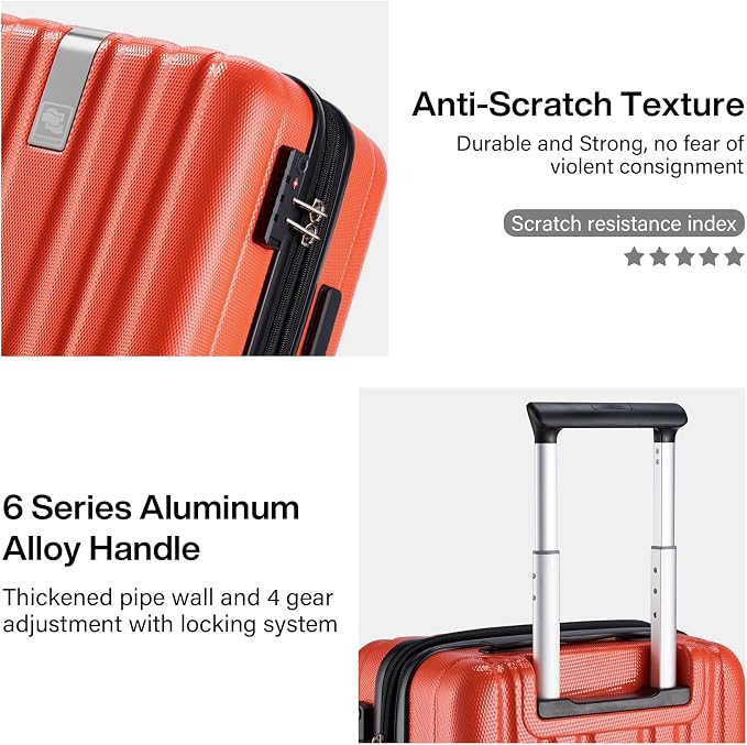 Hanke Expandable Hardshell Luggage Sets 3 piece Carry On Luggage - Image 6
