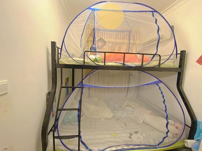 Pop up Mosquito net Double Bed, L75x W40 x H43， Zipper Portable Tent Travel - Image 6