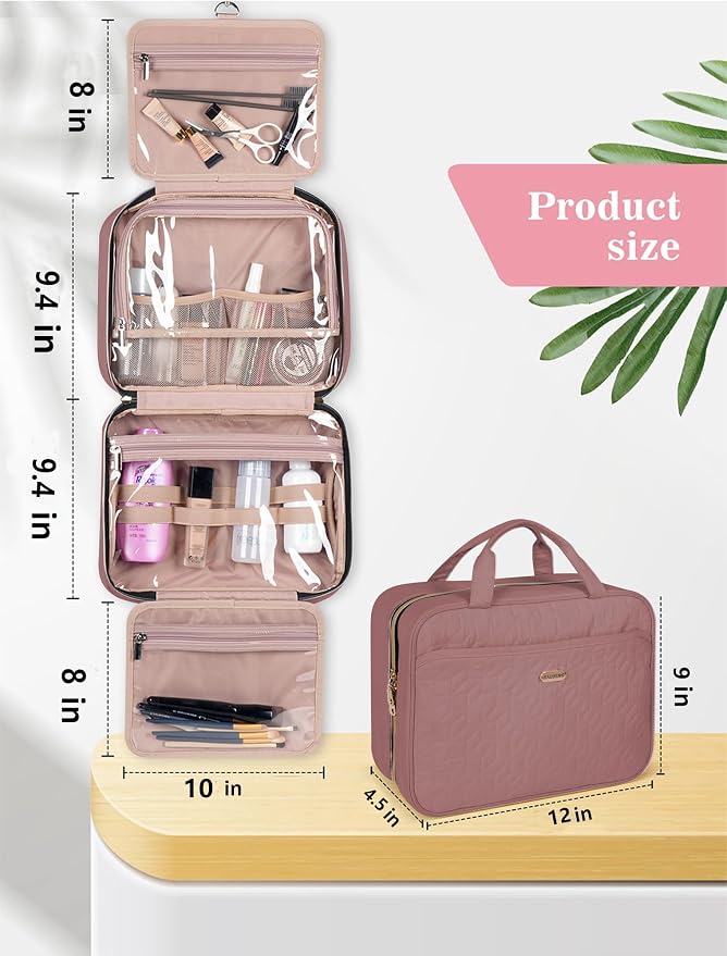 Brown Toiletry Bag, Makeup Organizer, Travel Bag - Image 2