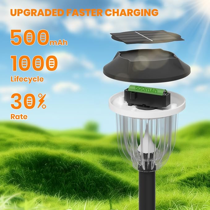 AOSEA LED Solar Lights for Outside, Bright 6 Pack Solar Lights Outdoor IP65 - Image 4