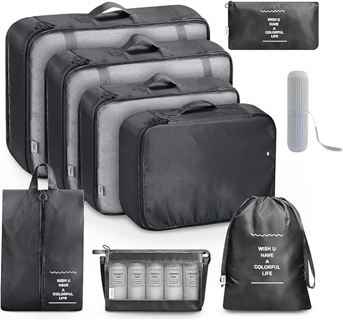 9 Set Packing Cubes for Suitcases, Aydicon Travel Luggage Packing Organizers by Unknown
