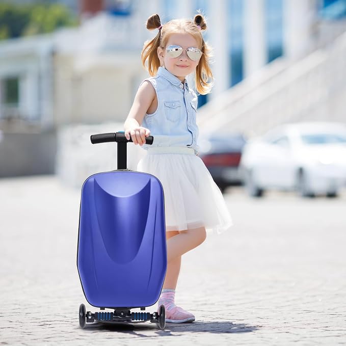 20" Scooter Suitcase for Kids, 2-in-1 Ride On Luggage - Image 9