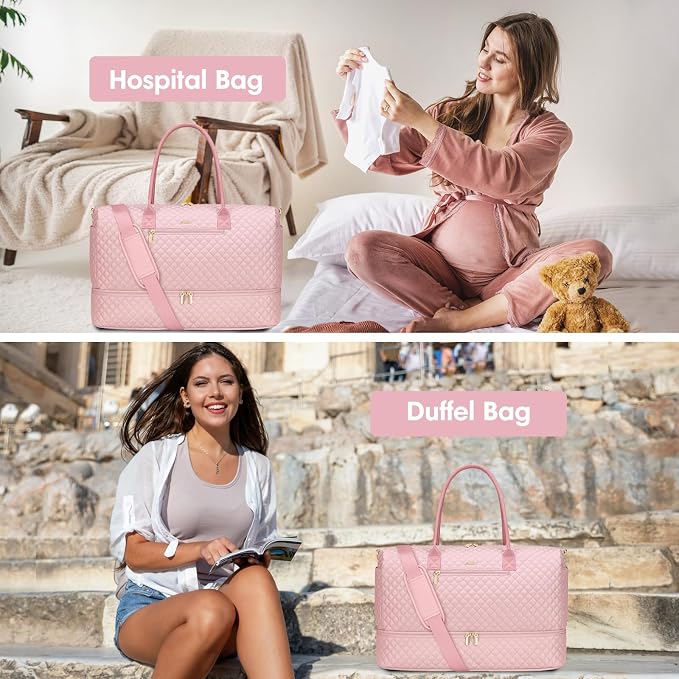 Travel Duffle Bag for Women Weekender Overnight Bag - Image 9