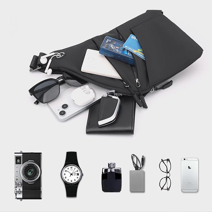 Anti Theft Crossbody Bags for Women Men, Slim Sling Bags - Image 7