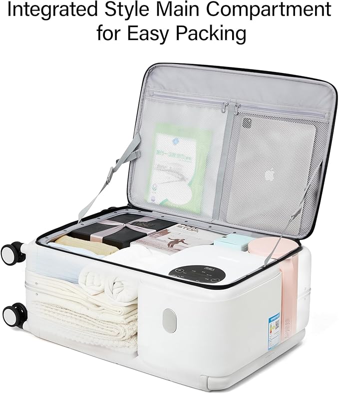 Hanke Top Opening Carry On Luggage, 20 Inch Zipperless Aluminum Frame Wide - Image 8