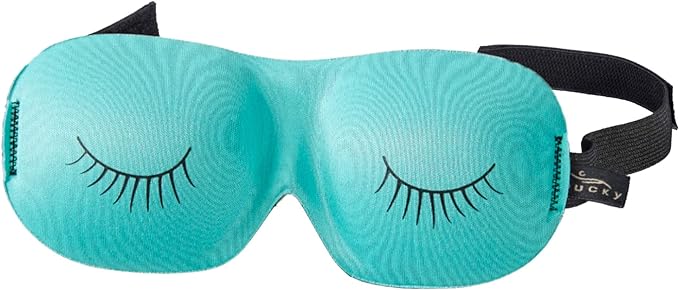 Bucky Ultralight Comfortable Contoured Travel and Sleep Eye Mask, Aqua Eyelash by Bucky