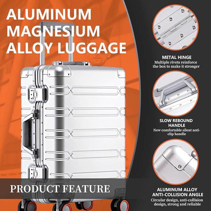 WEICHEN All Aluminum Magnesium 24 Inch Luggage - Image 2