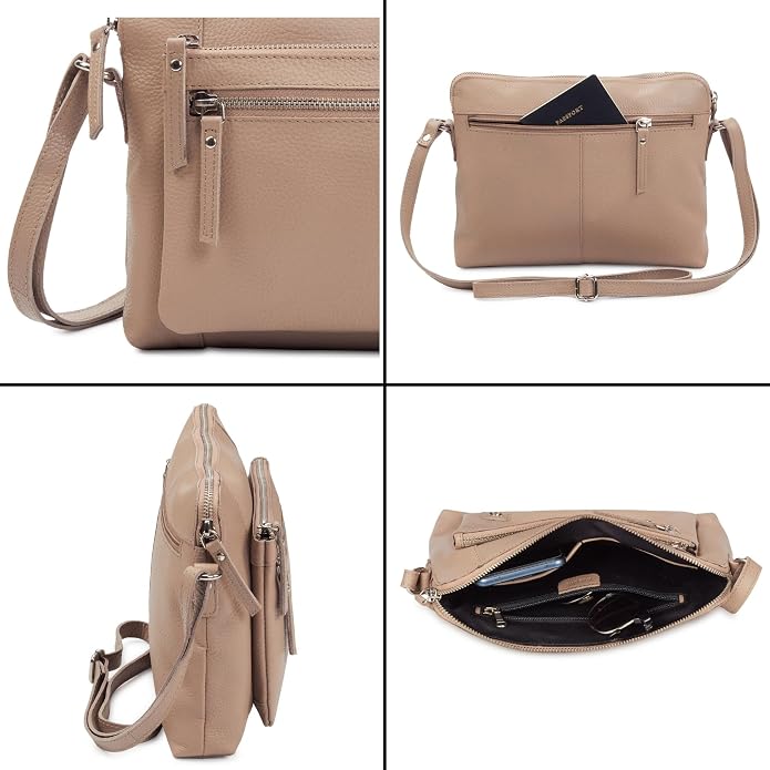 Wise Owl Accessories Small Soft Pebbled Real Leather Crossbody Handbags Purses - Image 6