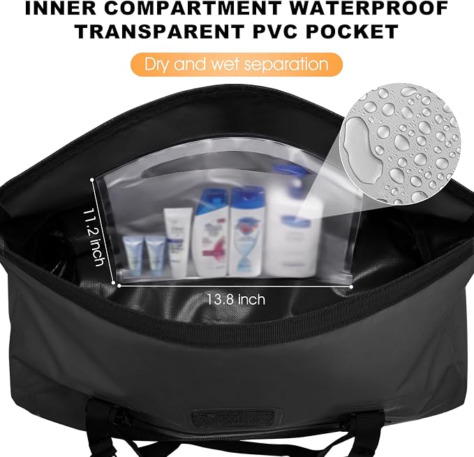 Waterproof Duffel Bag, 30L Roll-top Motorcycle Dry Bag - Image 4