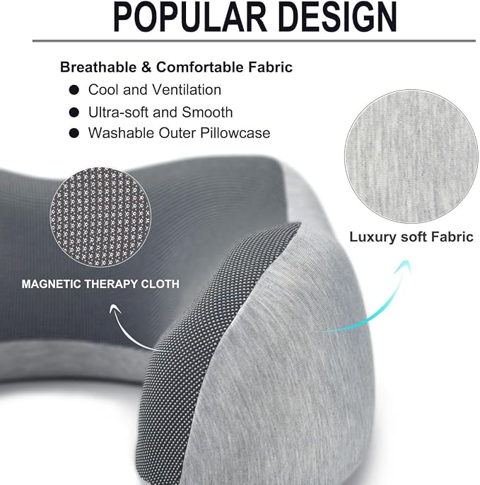 napfun Neck Pillow for Traveling, Travel Neck Pillow for Airplane 100% Pure - Image 3