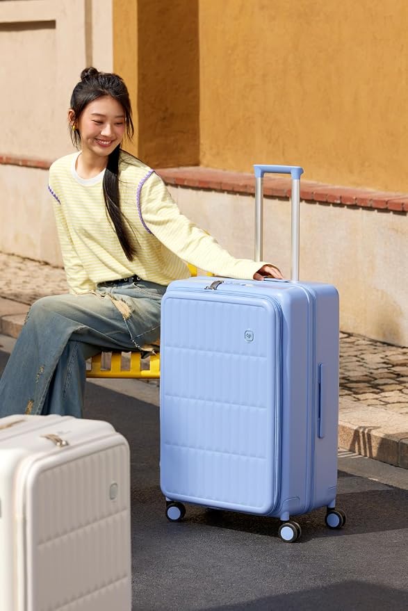 aji Expandable Top Open Carry On Luggage 22x14x9 Airline Approved, 20 Inch Hard - Image 2