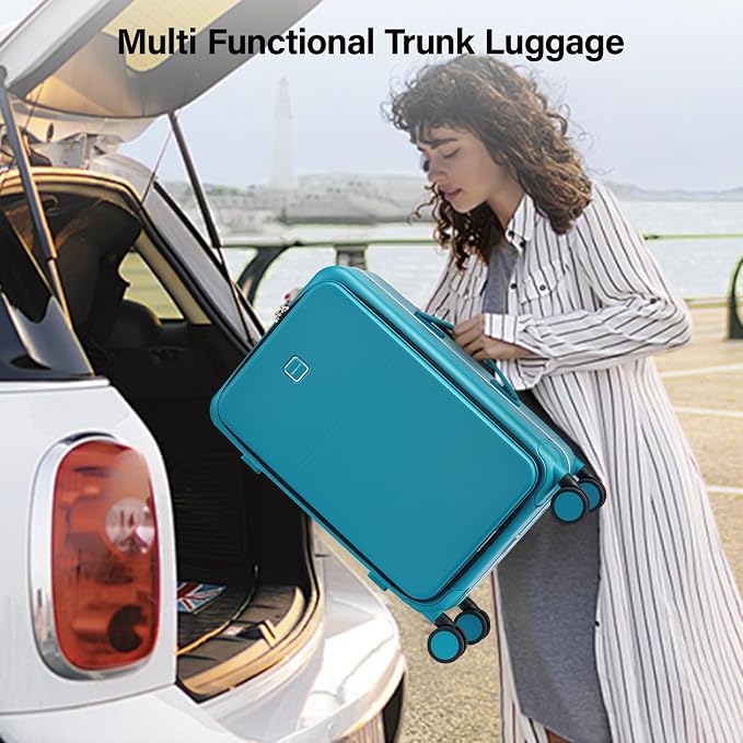 Hanke 28 Inch Luggage with Cup Holder and Charge, Top Opening Hard Shell - Image 10