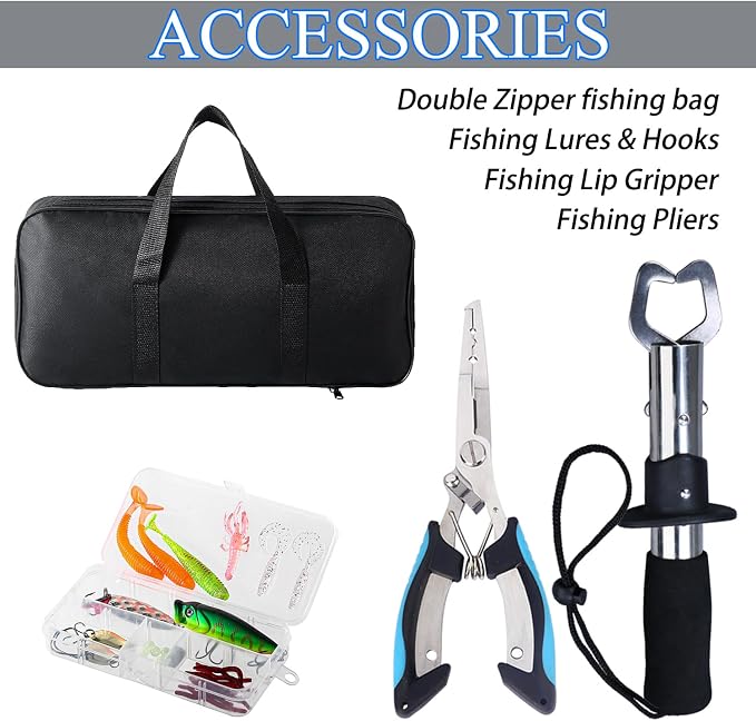 Fishing Rod, 6.9ft Telescopic Fishing Rod and Reel Combo - Image 5