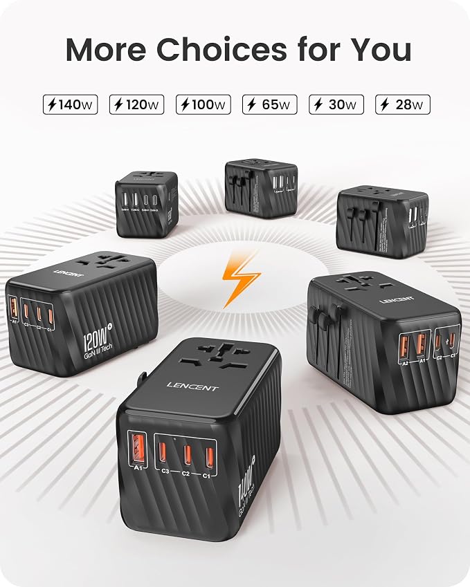 LENCENT Universal Travel Power Adapter, International AC Plug Adaptor - Image 5