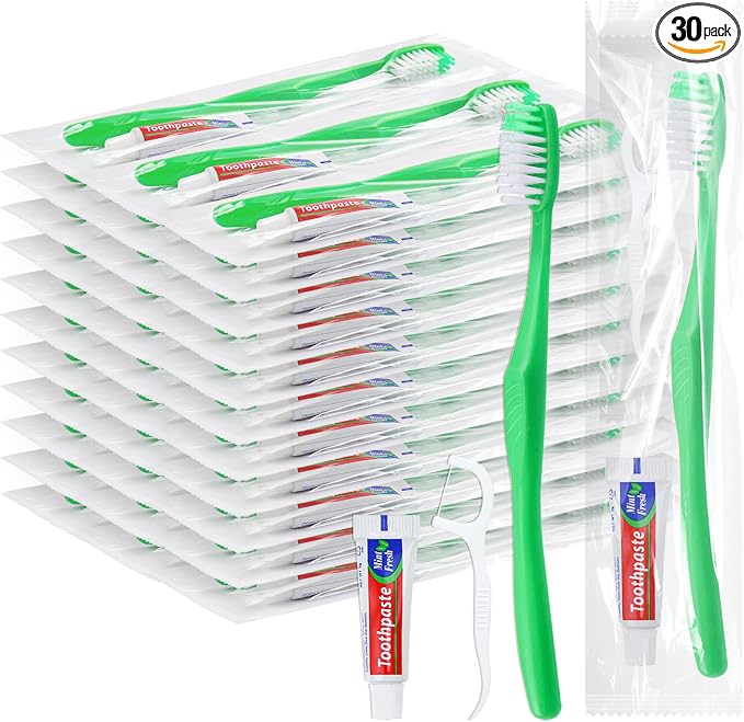Disposable Toothbrushes with Toothpaste and Floss by HAIFOTRVA