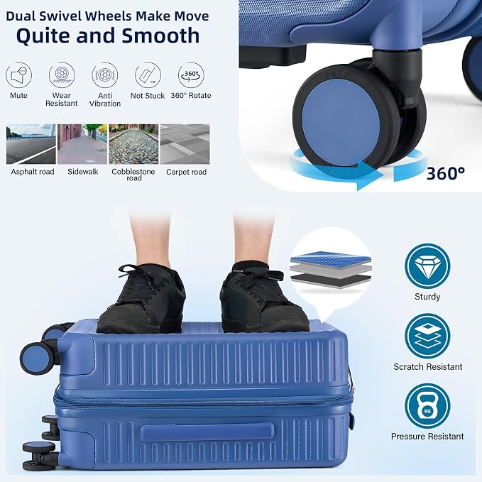 Hard Shell Suitcases 20 Inch Carry on Luggage Airline Approved, Expandable - Image 6