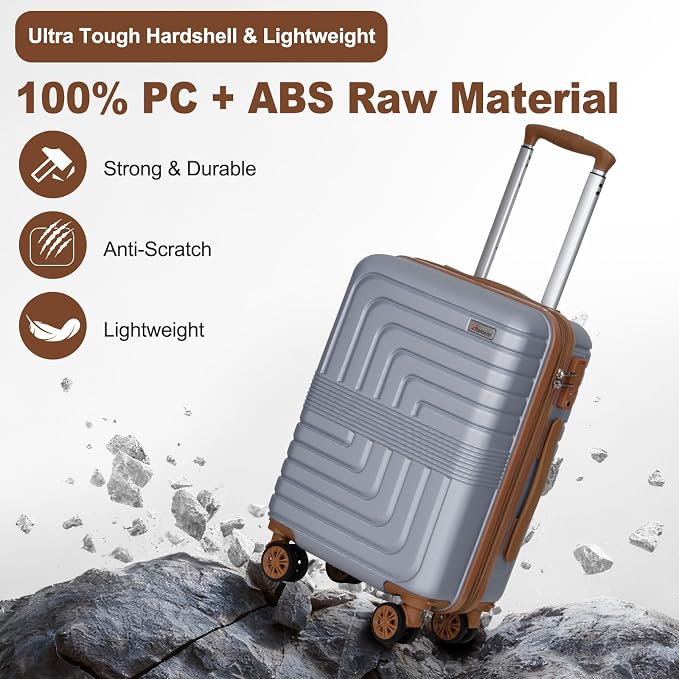 Romswi Luggage Sets 2 Piece 22In, Expandable 22x14x9 Carry On Luggage - Image 3