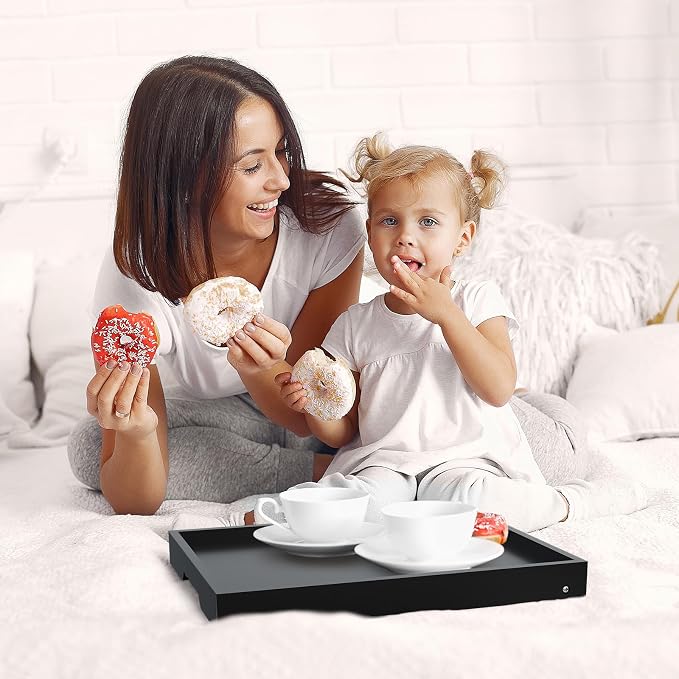 Bed Tray Table with Folding Legs, Bamboo Breakfast in Bed - Image 2