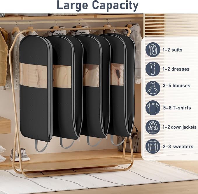 DIMJ 4 Pack 43" Space Saving Garment Bags - Image 7
