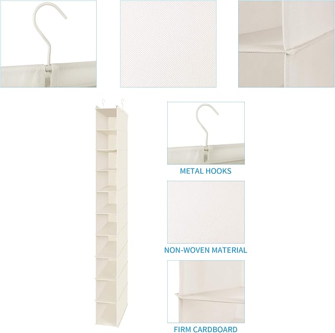 MAX Houser 10-Shelf Hanging Shoe Shelf Organizer, Hanging Shoe Storage - Image 3