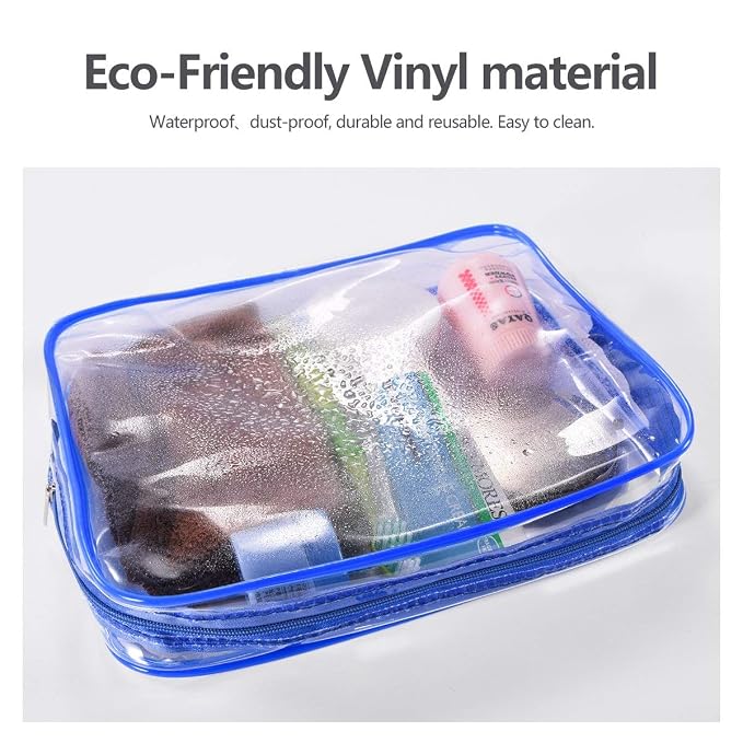 4Pcs Crystal Clear PVC Travel Toiletry Bag Kit - Image 2