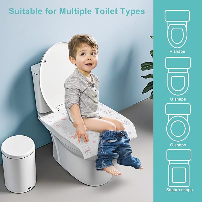 5 Packs Toddler Toilet Seat Covers Disposable, Disposable Toilet Seat Covers - Image 7