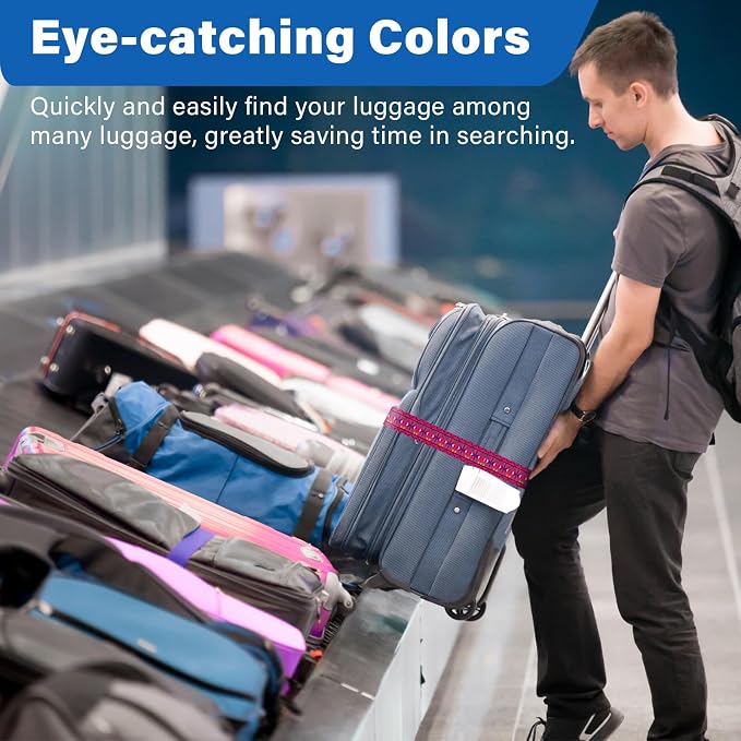 2 Pack Luggage Straps for Suitcases, Adjustable Travel Belt - Image 7