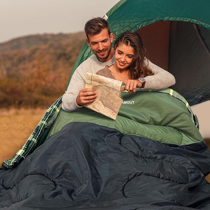Double Sleeping Bag for Adults Machine Washable 2 Person Camping Sleeping Bag - Image 9